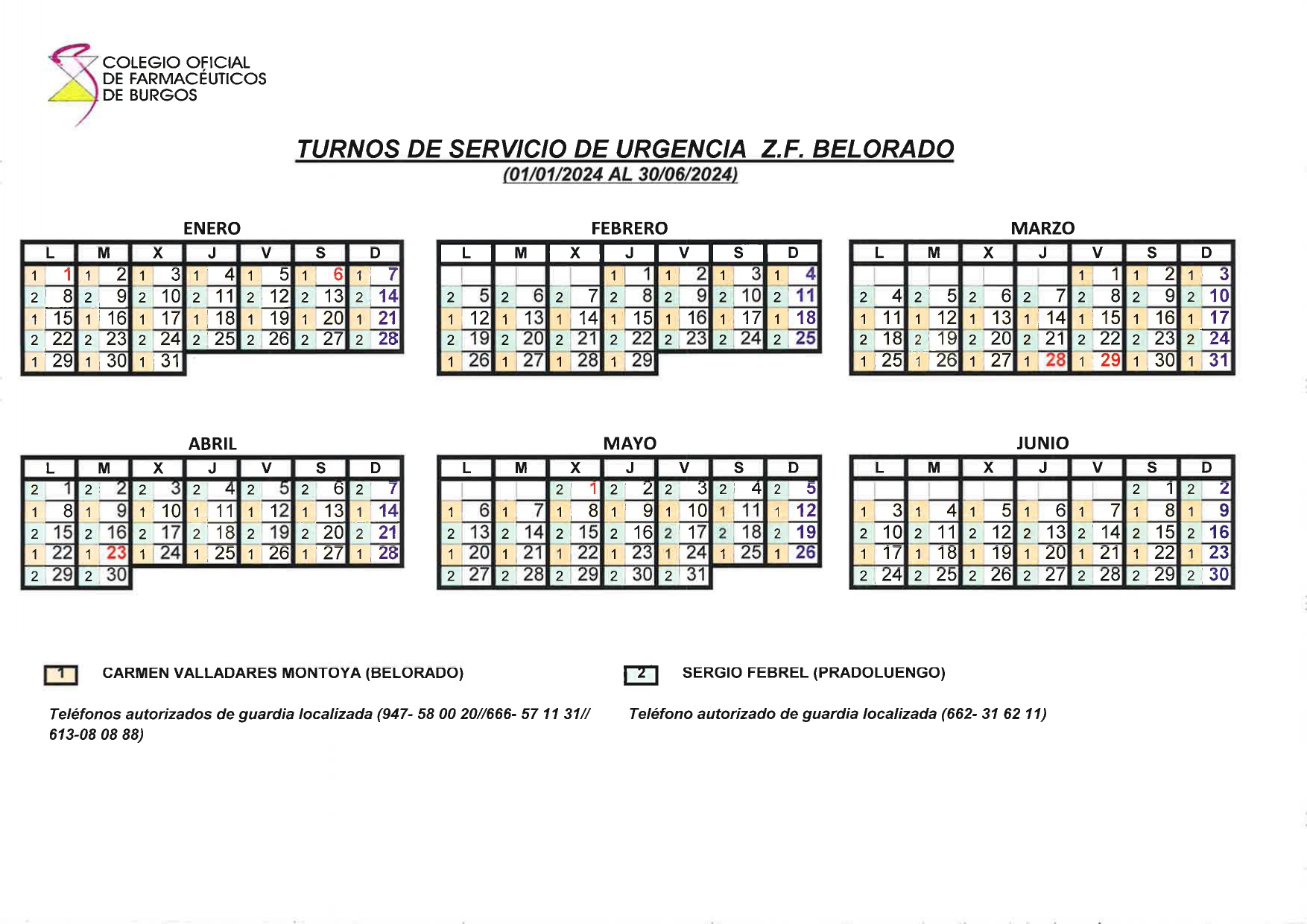 farmacia enero a junio 2024